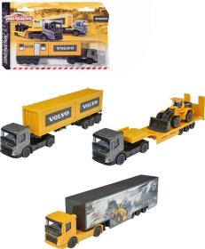 Majorette Auto Volvo transportér tahač kovový 20cm herní set 3 druhy