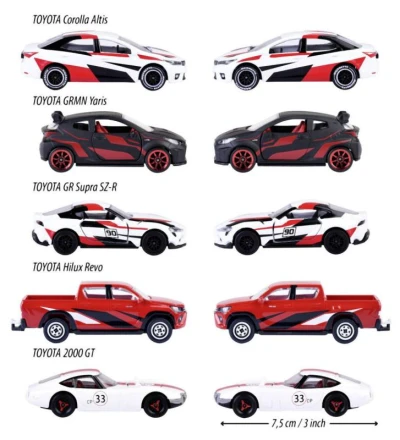 Majorette Toyota Racing dárková sada závodní auta 5ks kov