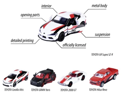 Majorette Toyota Racing dárková sada závodní auta 5ks kov