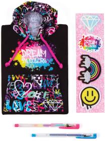 MAKE IT REAL Blok s kapucí Graffity deník se samolepkami a 2 pery