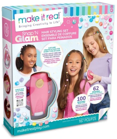 MAKE IT REAL Korálky zaplétací do vlasů set s aplikátorem drahokamy MAKE IT REAL Korálky zaplétací do vlasů set s aplikátorem drahokamy