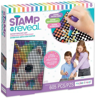 MAKE IT REAL Plakát z teček Stamp To Reveal kreativní set 3 druhy