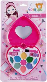Make-up Beauted dětská sada líčidel šminky se zrcátkem paletka srdce
