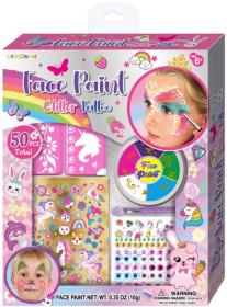 Malování na obličej set třpytivé tetování s barvičkami a samolepkami