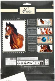 Malování podle čísel kůň kreativní set obrazek A4 s barvičkami a štětcem