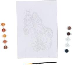 Malování podle čísel kůň kreativní set obrazek A4 s barvičkami a štětcem