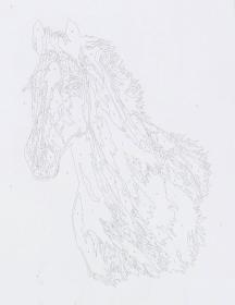 Malování podle čísel kůň kreativní set obrazek A4 s barvičkami a štětcem