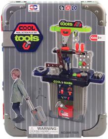 Malý kutil set pracovní stůl ponk + dětské nářadí v kufříku plast