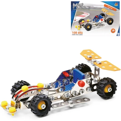 MALÝ MECHANIK Auto formule 108 dílků kovová (stavebnice) typu Merkur