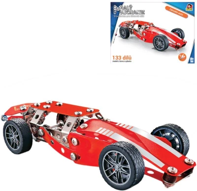 MALÝ MECHANIK Auto formule 133 dílků kovová (stavebnice) typu Merkur