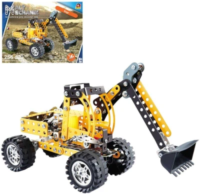 MALÝ MECHANIK Bagr 256 dílků kovová (stavebnice) typu Merkur