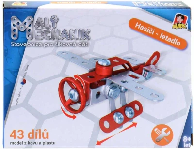 MALÝ MECHANIK Hasiči 43-65 dílků 6 druhů kovová (stavebnice) typu Merkur