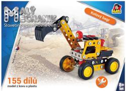 MALÝ MECHANIK Kolový bagr 155 dílků kovová (stavebnice) typu Merkur