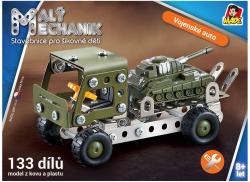 MALÝ MECHANIK Vojenské auto 133 dílků kovová (stavebnice) typu Merkur