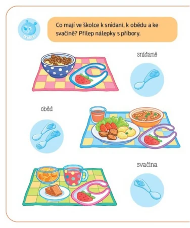 Malý méďa se učí chodit do školky vzdělávací knížečka s nálepkami