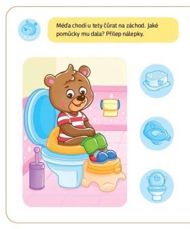 Malý méďa se učí chodit na nočník vzdělávací knížečka s nálepkami
