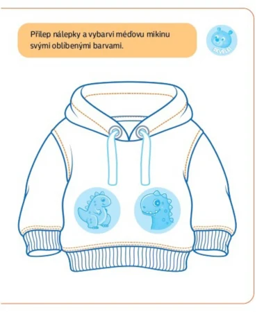 Malý méďa se učí sám oblékat vzdělávací knížečka s nálepkami