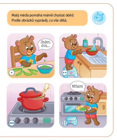 Malý méďa se učí zdravě jíst vzdělávací knížečka s nálepkami