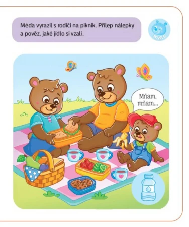 Malý méďa se učí zdravě jíst vzdělávací knížečka s nálepkami