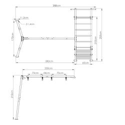 MARBO Ocelová konstrukce pro 2 houpačky MO-018