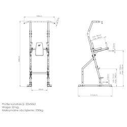MARBO Stacionární bradla s hrazdou MS-U110 2.0