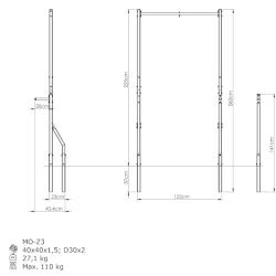 MARBO Venkovní hrazda s DIP podpěrami MO-Z3