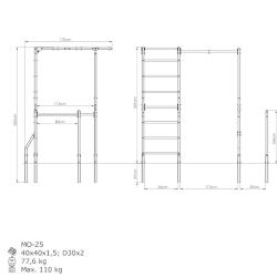 MARBO Venkovní žebřiny s hrazdou a bradly MO-Z5