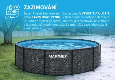 Marimex Florida 3,66x1,22 m bazén se skimmerem - motiv RATAN