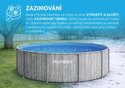 Marimex Florida 3,66x1,22 m bazén se skimmerem - motiv ŠEDÉ DŘEVO