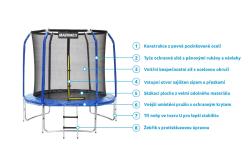Marimex Trampolína Standard 183 cm + vnitřní ochranná síť + schůdky ZDARMA