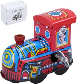Mašinka 6cm natahovací retro kovová lokomotiva vláček na klíček Mašinka 6cm natahovací retro kovová lokomotiva vláček na klíček