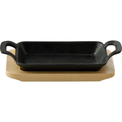 Masterpro Pekáč litinový s podstavcem COOK SHARE 17x10x2,5 cm černá