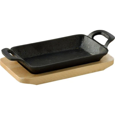 Masterpro Pekáč litinový s podstavcem COOK SHARE 17x10x2,5 cm černá