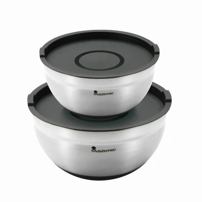 Masterpro Sada misek s víkem FOODIES 2 ks nerez
