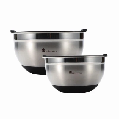 Masterpro Sada misek s víkem FOODIES 2 ks nerez