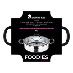 Masterpro Servírovací pánev s poklicí nerez FOODIES 28 cm 3,8 litru