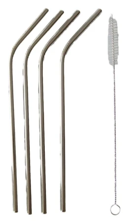 Mat Brčka nerez 21,5cm ohnutá (4ks) + kartáček na čištění Mat Brčka nerez 21,5cm ohnutá (4ks) + kartáček na čištění