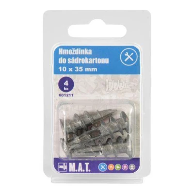 Mat Hmoždinka do sádrokartonu kov (4ks) Mat Hmoždinka do sádrokartonu kov (4ks)