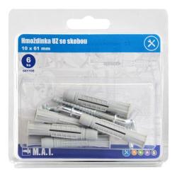 Mat Hmoždinka UZ 10x61mm se skobou ZB (6ks) Mat Hmoždinka UZ 10x61mm se skobou ZB (6ks)