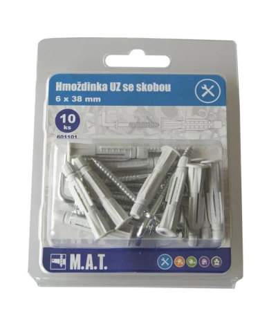 Mat Hmoždinka UZ 6x38mm se skobou ZB (10ks) Mat Hmoždinka UZ 6x38mm se skobou ZB (10ks)