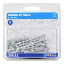 Mat Hmoždinka UZ 8x51mm s háčkem ZB (8ks) Mat Hmoždinka UZ 8x51mm s háčkem ZB (8ks)