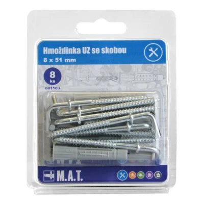 Mat Hmoždinka UZ 8x51mm se skobou ZB (8ks) Mat Hmoždinka UZ 8x51mm se skobou ZB (8ks)