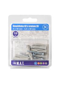 Mat Hmoždinka UZ pr. 6mm s vrutem PH ZB (10ks) Mat Hmoždinka UZ pr. 6mm s vrutem PH ZB (10ks)