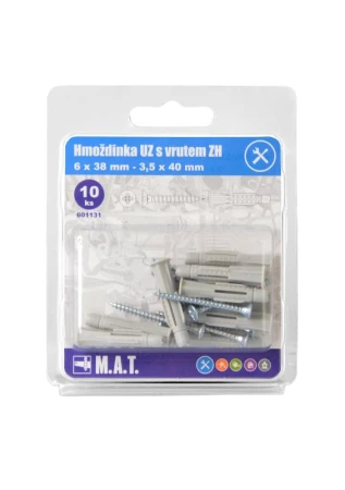 Mat Hmoždinka UZ pr. 6mm s vrutem PH ZB (10ks) Mat Hmoždinka UZ pr. 6mm s vrutem PH ZB (10ks)