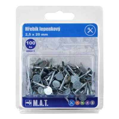 Mat Hřebík lepenkový 20x2,5mm Zn (100ks) Mat Hřebík lepenkový 20x2,5mm Zn (100ks)