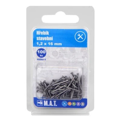 Mat Hřebík stavební 16x1,2mm (100ks) Mat Hřebík stavební 16x1,2mm (100ks)