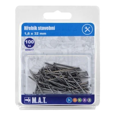 Mat Hřebík stavební 32x1,6mm (100ks) Mat Hřebík stavební 32x1,6mm (100ks)
