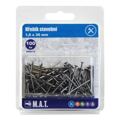 Mat Hřebík stavební 36x1,6mm (100ks) Mat Hřebík stavební 36x1,6mm (100ks)
