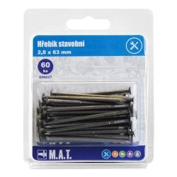 Mat Hřebík stavební 63x2,8mm (60ks) Mat Hřebík stavební 63x2,8mm (60ks)