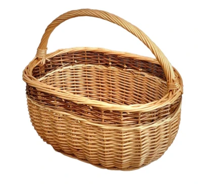 Košík nákupní oválný 36x25x30cm, ucho podél, lak., NOVÝ Košík nákupní oválný 36x25x30cm, ucho podél, lak., NOVÝ